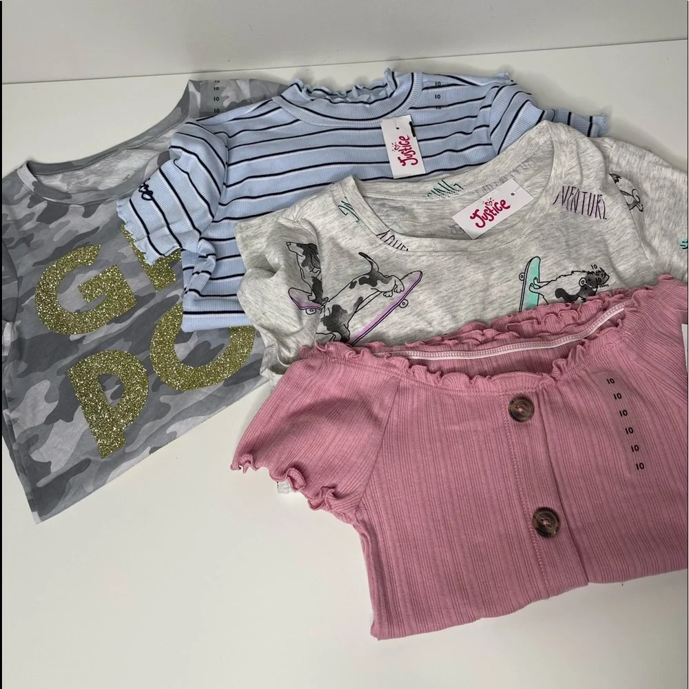 Justice lot of 4 tops size 10